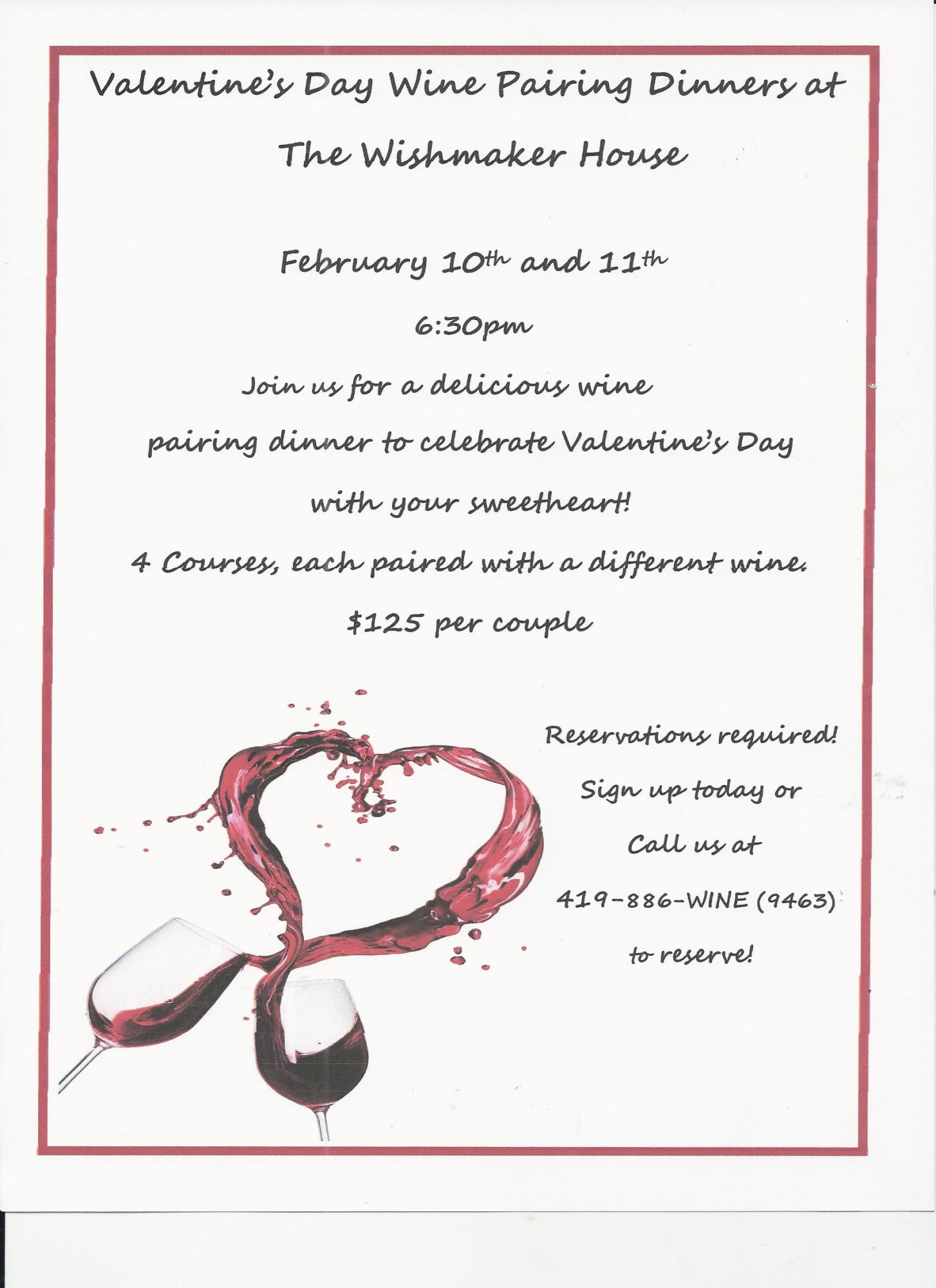 Valentine's Day Wine Pairing Dinners