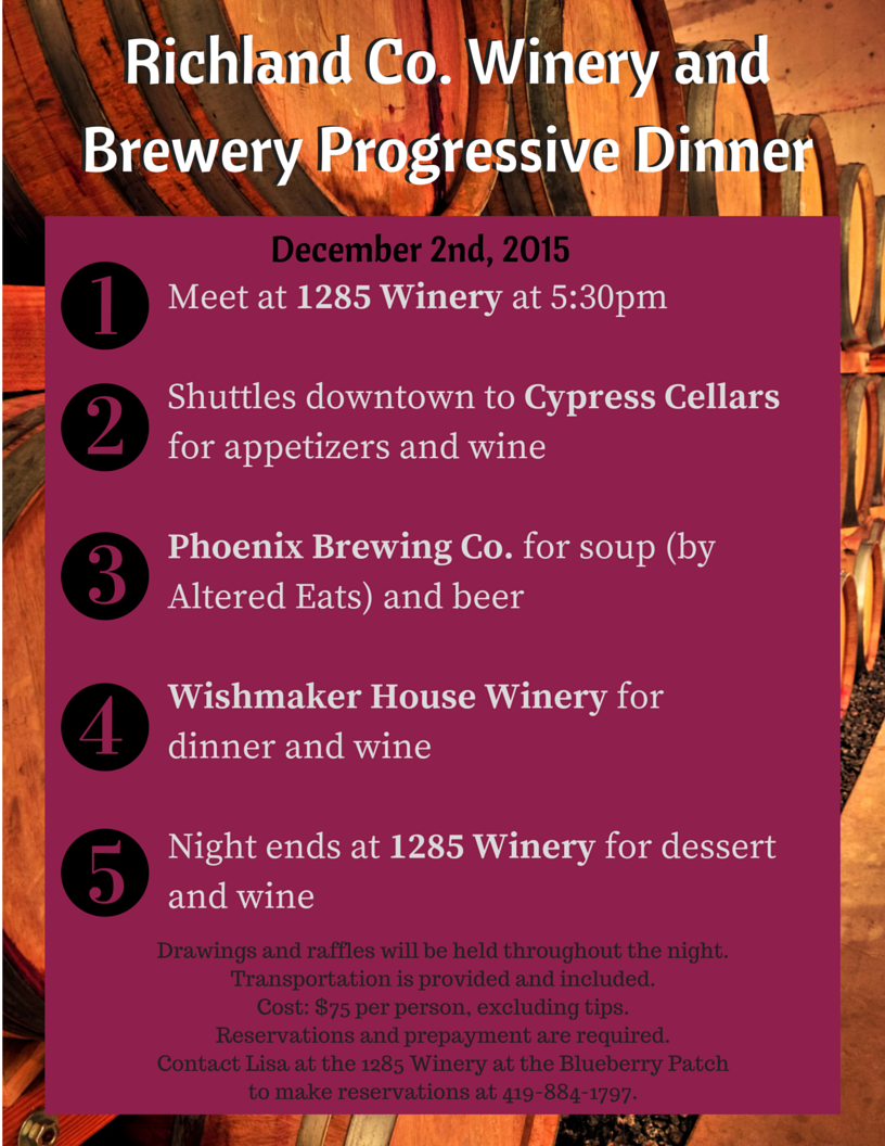 Richland Co. Winery and Brewery Progressive Dinner